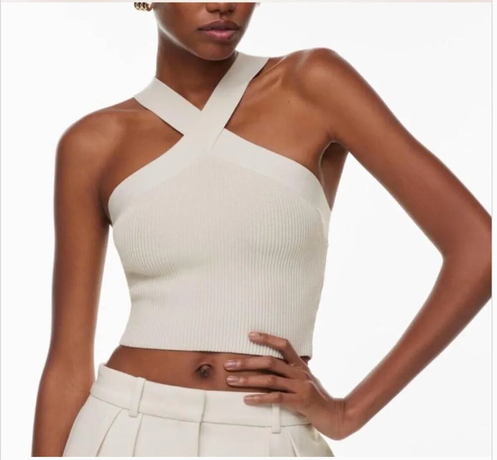Babaton Sculpt Knit Criss Cross Tank Top Womens S